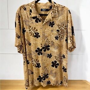 Boca Classics Men’s Hawaiian Button Down Classic Shirt, Size XL, Brown P…
